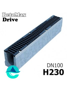 BetoMax Drive ЛВ-10.16.23-Б лоток бетонный водоотводный с решеткой чугунной щелевой ВЧ-50 кл. D